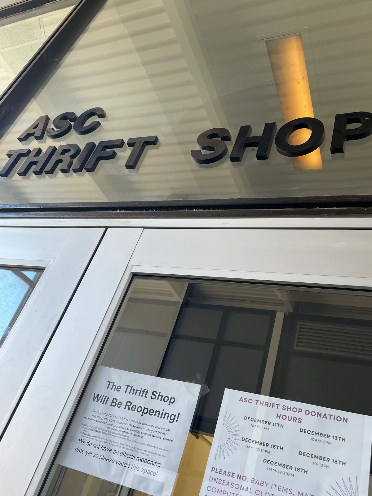 Academy Spouses Club Thrift Shop in Air Force Academy